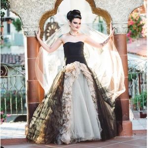 Vera Wang Rare Bridal "Joelle" Black/ Nude Dress -  2012 Witchcraft Collection